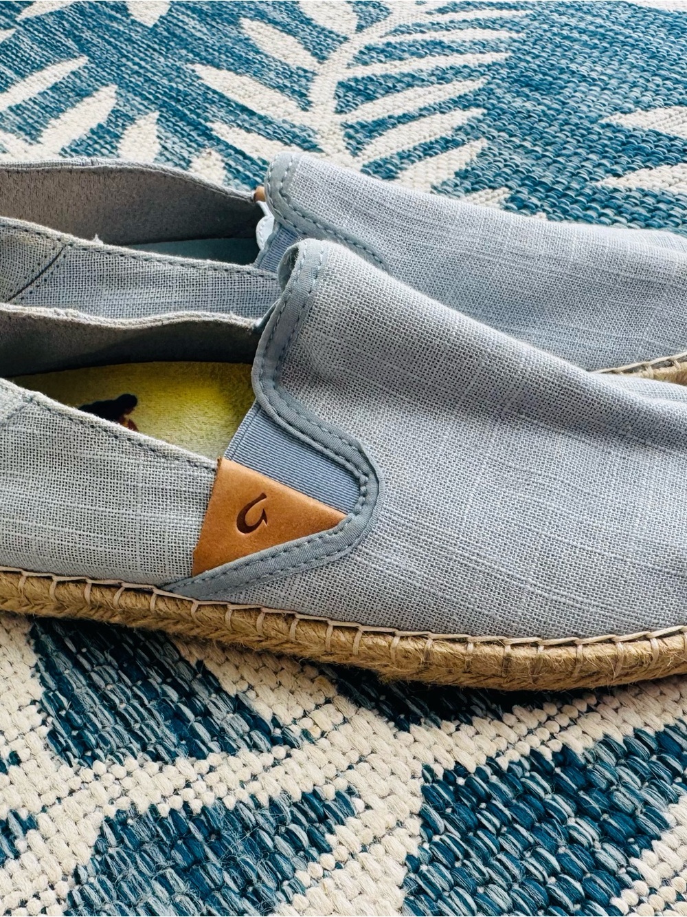 OluKai Casual Slip-On Espadrilles - Light Blue Women’s Shoes Size 7